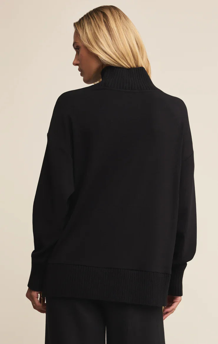 Sable Rib Sweatshirt- Black