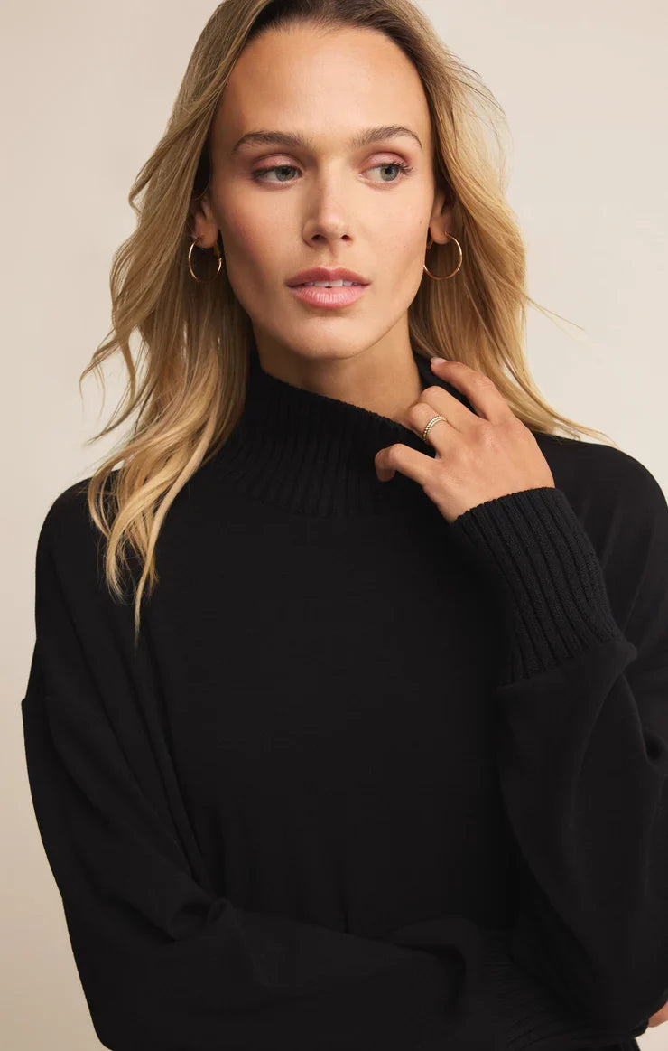 Sable Rib Sweatshirt- Black