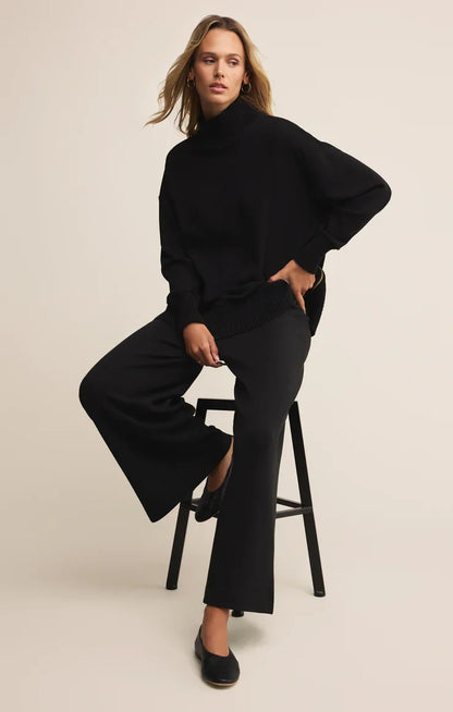 Sable Rib Sweatshirt- Black