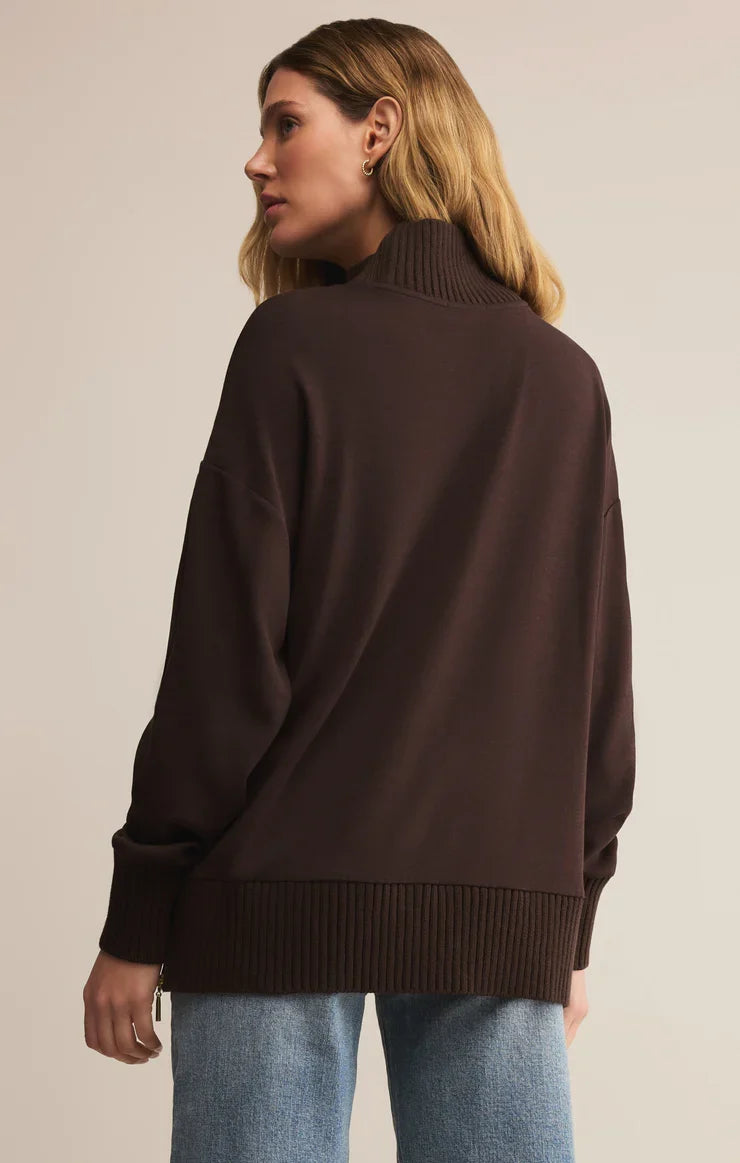 Sable Rib Sweatshirt- Chocolate Cherry