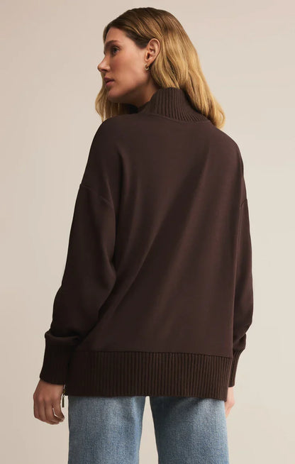Sable Rib Sweatshirt- Chocolate Cherry