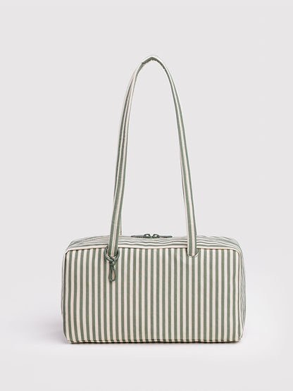 Nylon Bowler Bag: Sage Stripe
