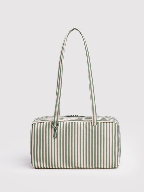Nylon Bowler Bag: Sage Stripe