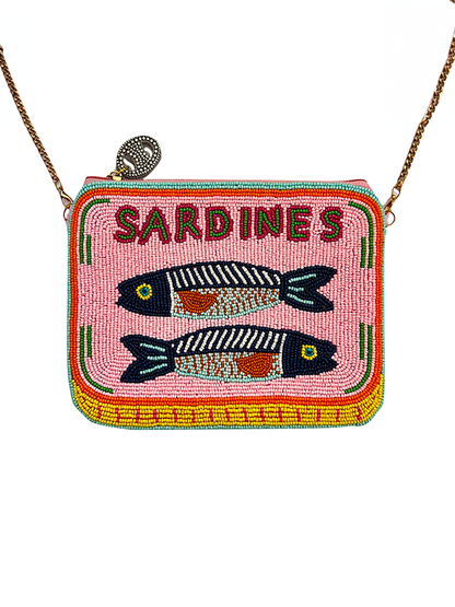 Beaded Crossbody Bag: Sardines