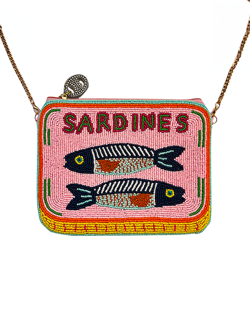 Beaded Crossbody Bag: Sardines