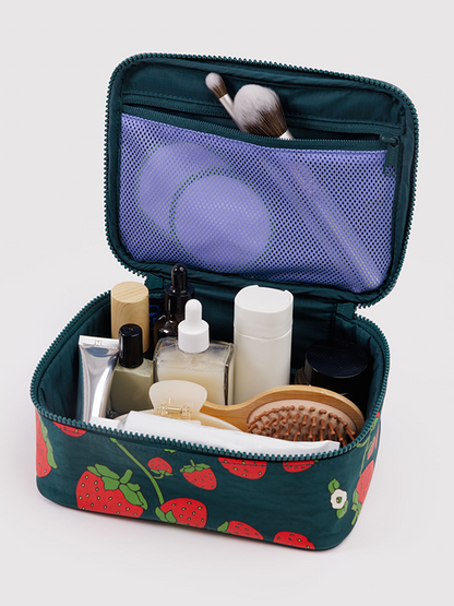 Small Cosmetic Case: Strawberry Blossom