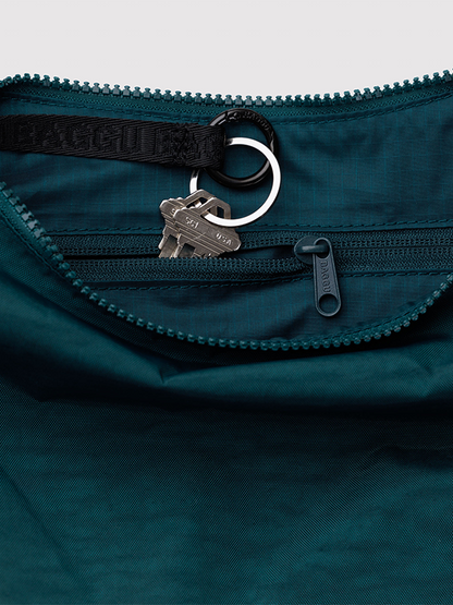 Medium Nylon Crescent Bag: Deep Sea