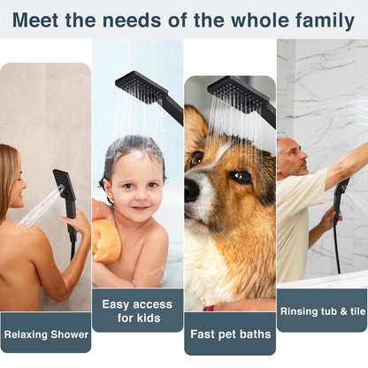 Dual Shower Head-Rain Shower Head with Handheld Shower Set, Diverter