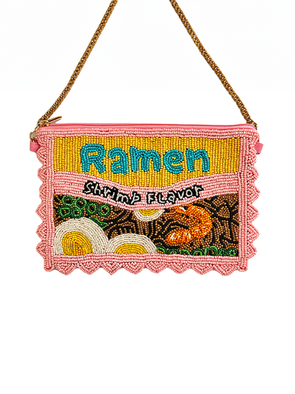 Beaded Crossbody Bag: Shrimp Ramen