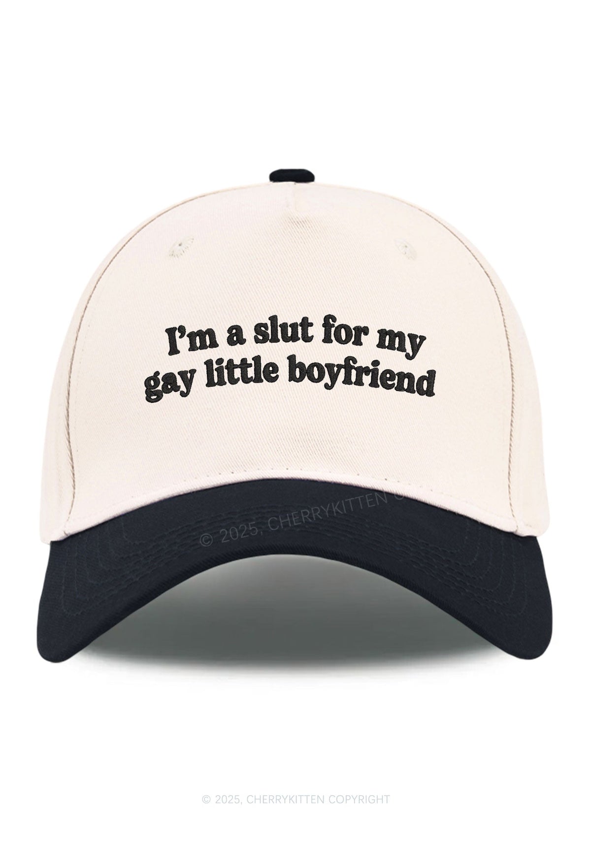 Embroidered Slxt For My Gay BF Pride Y2K Color Block Baseball Cap Cherrykitten
