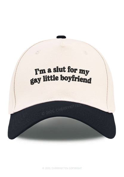 Embroidered Slxt For My Gay BF Pride Y2K Color Block Baseball Cap Cherrykitten