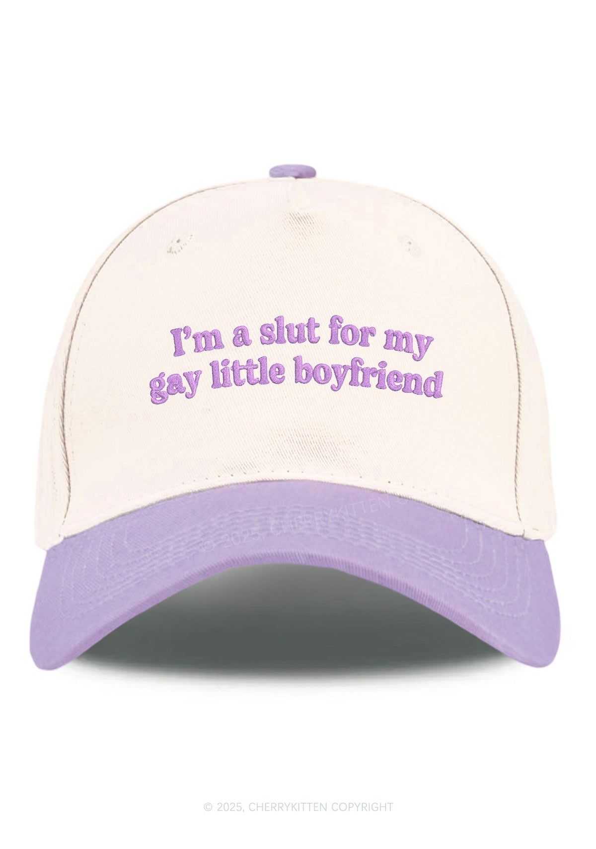 Embroidered Slxt For My Gay BF Pride Y2K Color Block Baseball Cap Cherrykitten