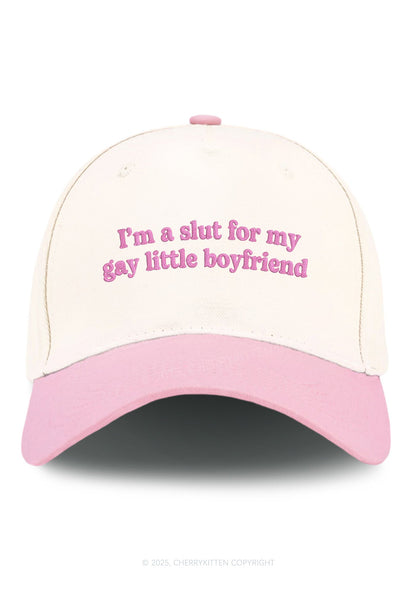 Embroidered Slxt For My Gay BF Pride Y2K Color Block Baseball Cap Cherrykitten