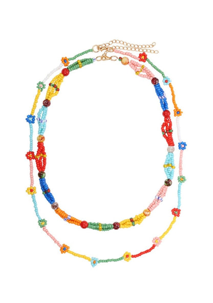 Stacking Flower Beads Y2K Necklace