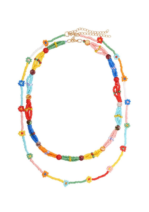 Stacking Flower Beads Y2K Necklace