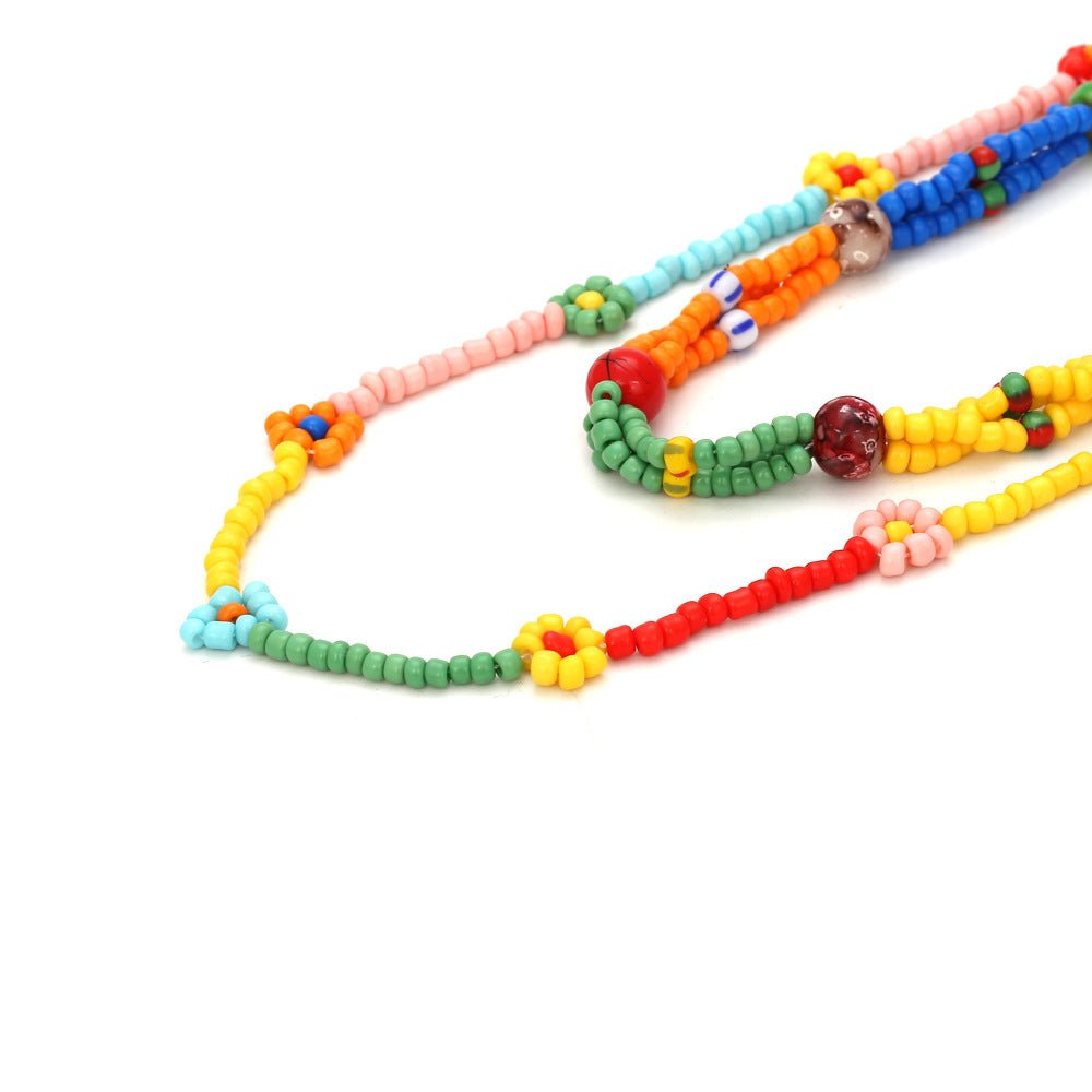 Stacking Flower Beads Y2K Necklace
