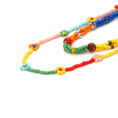 Stacking Flower Beads Y2K Necklace