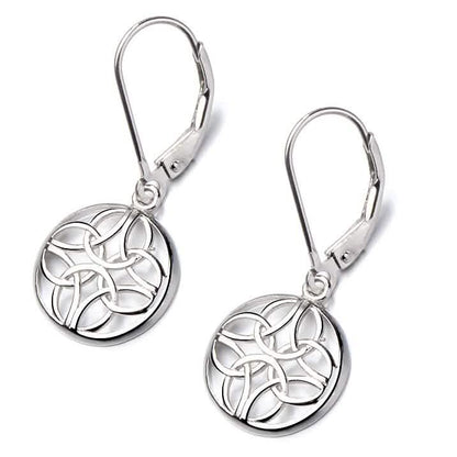 Sterling Silver Lever-Back Celtic Earrings