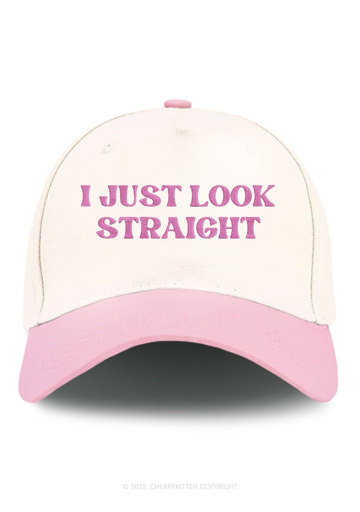Embroidered I Just Look Straight Pride Y2K Color Block Baseball Cap Cherrykitten