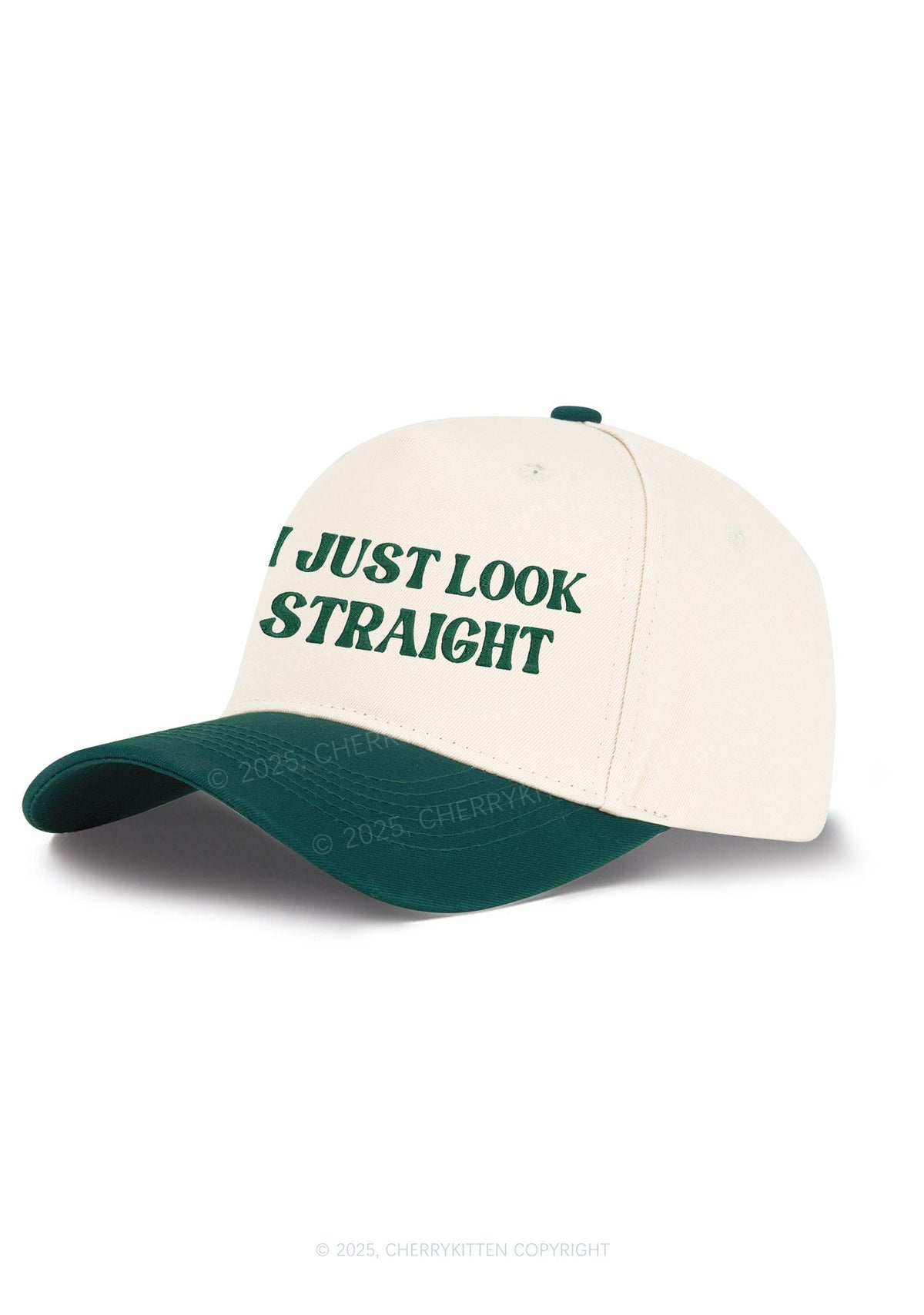 Embroidered I Just Look Straight Pride Y2K Color Block Baseball Cap Cherrykitten