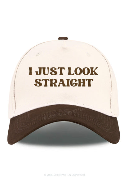 Embroidered I Just Look Straight Pride Y2K Color Block Baseball Cap Cherrykitten