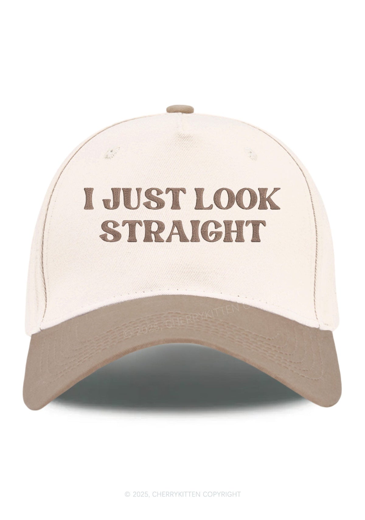 Embroidered I Just Look Straight Pride Y2K Color Block Baseball Cap Cherrykitten