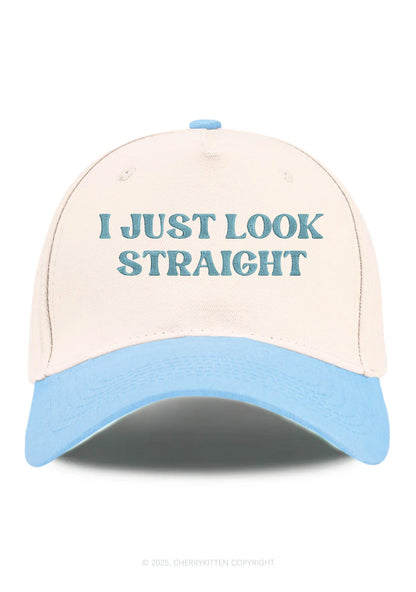 Embroidered I Just Look Straight Pride Y2K Color Block Baseball Cap Cherrykitten