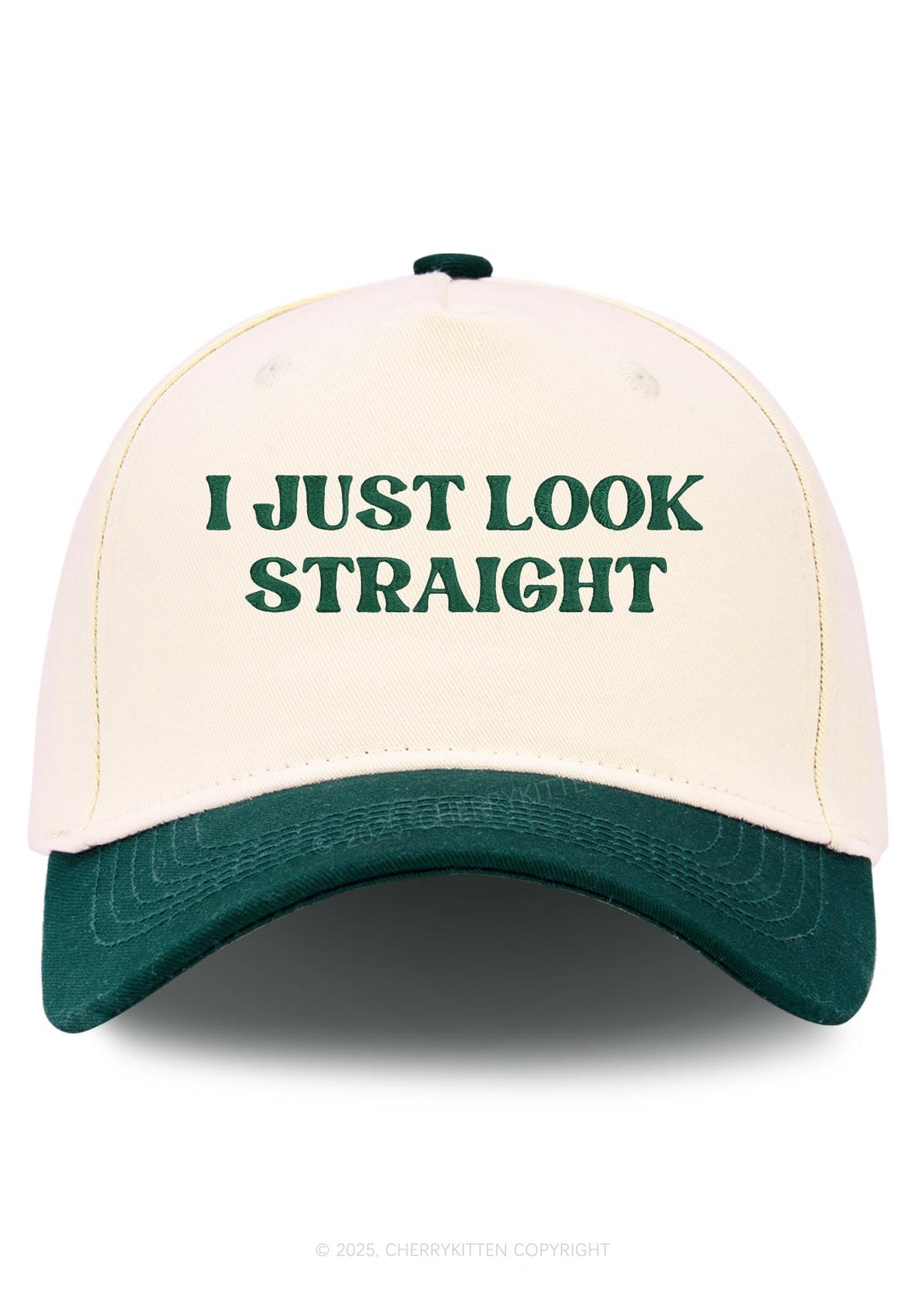 Embroidered I Just Look Straight Pride Y2K Color Block Baseball Cap Cherrykitten