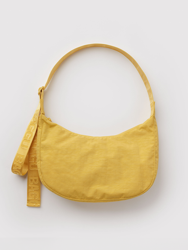 Medium Nylon Crescent Bag: Sunflower