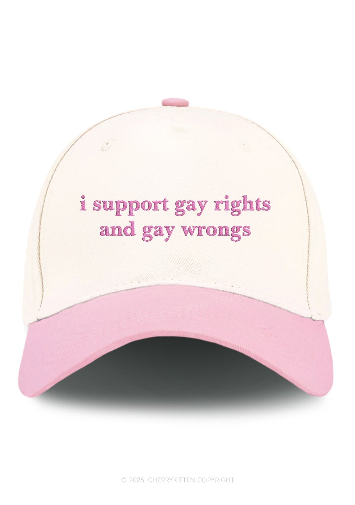 Embroidered Support Gay Rights Pride Y2K Color Block Baseball Cap Cherrykitten