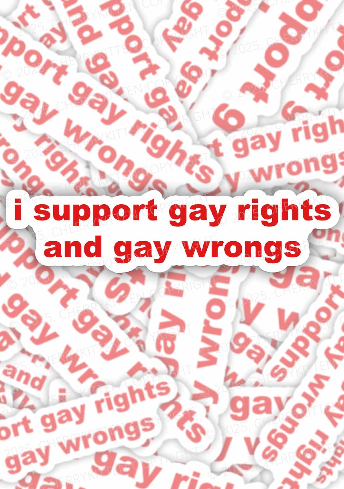 Support Gay Rights Pride 1Pc Y2K Sticker Cherrykitten