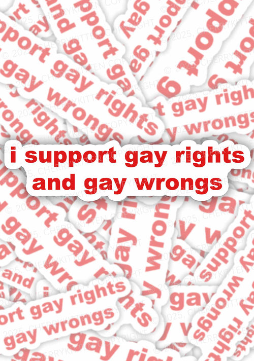 Support Gay Rights Pride 1Pc Y2K Sticker Cherrykitten