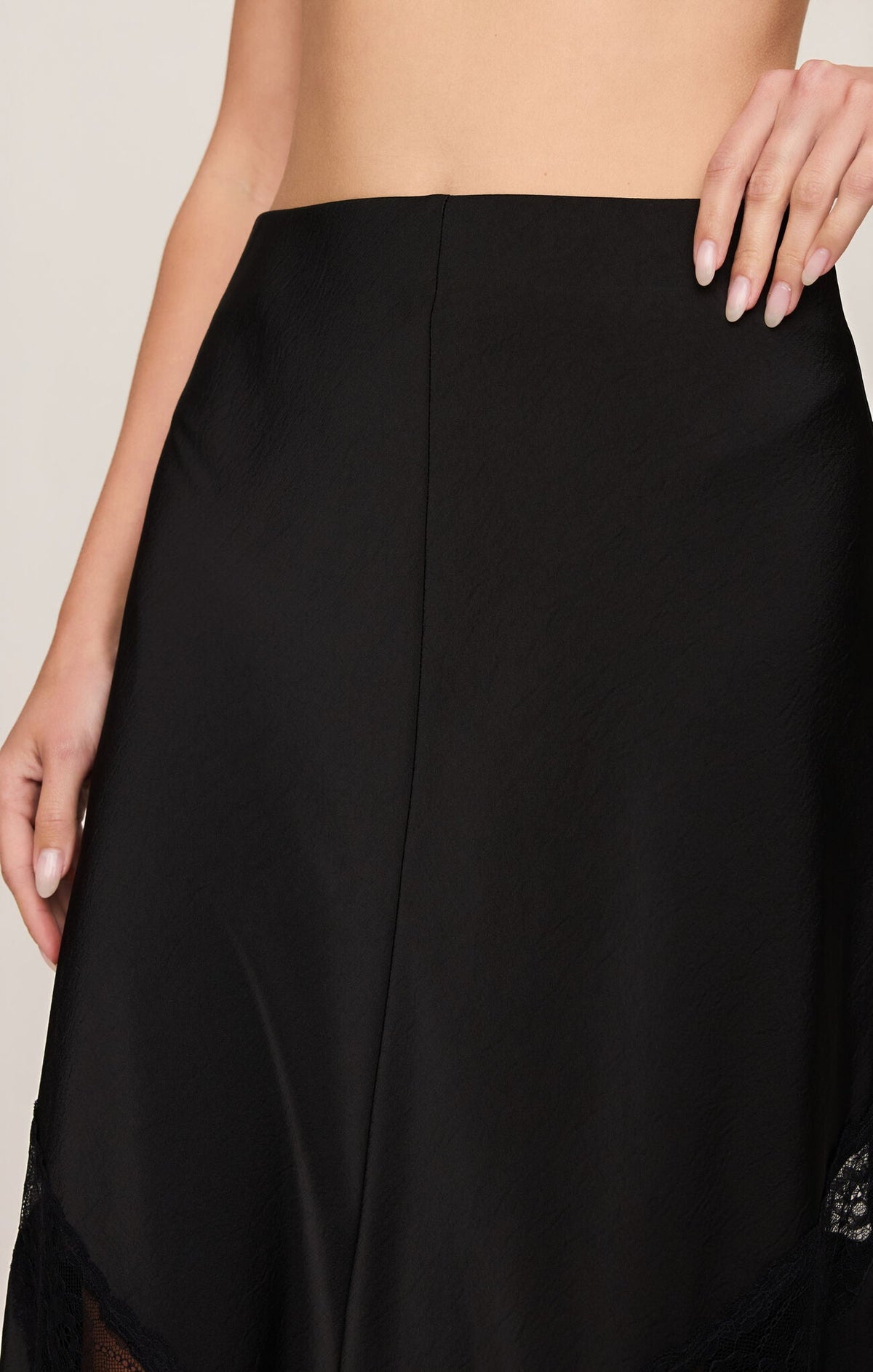 Kori Lace Inset Skirt - Black