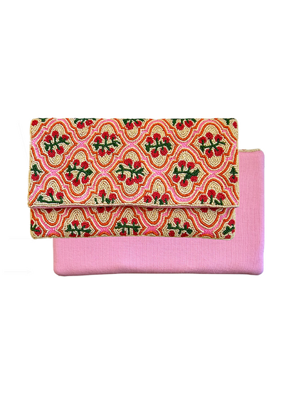 Beaded Clutch Crossbody Bag: Tomatoes