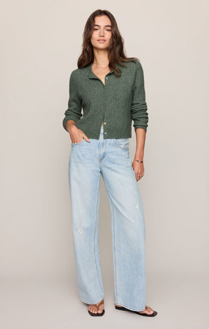 Medina Pointelle Cardigan - Monstera