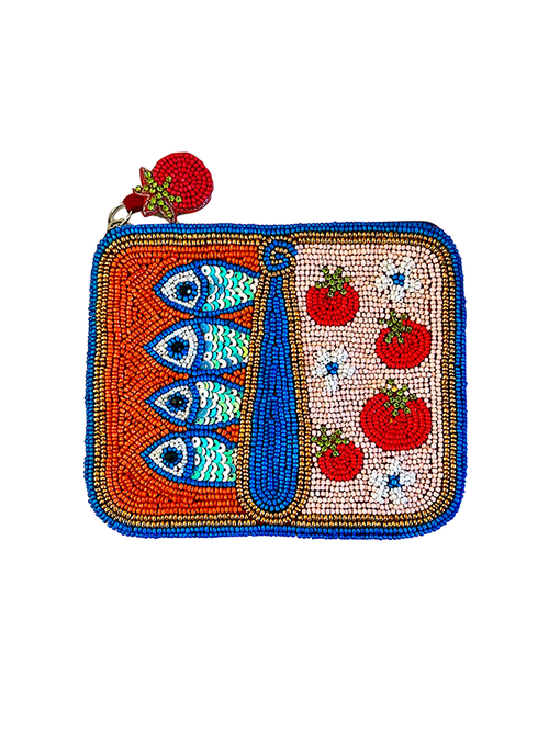 Beaded Coin Purse: Sardines in Tomato Tin Can