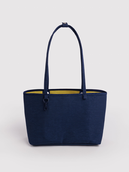 Medium Nylon Reversible Tote: Navy Mix