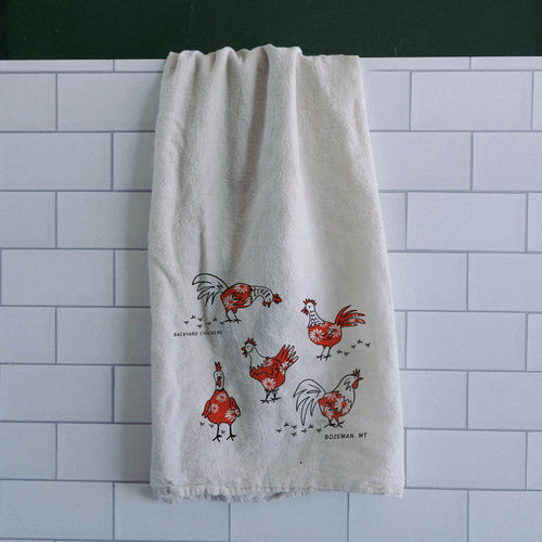 "Backyard Chickens" Tea Towel