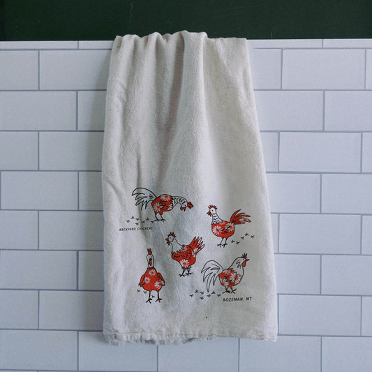 "Backyard Chickens" Tea Towel