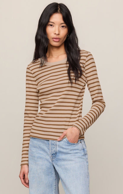 Arlet Stripe Thermal Top - Saddle Suede