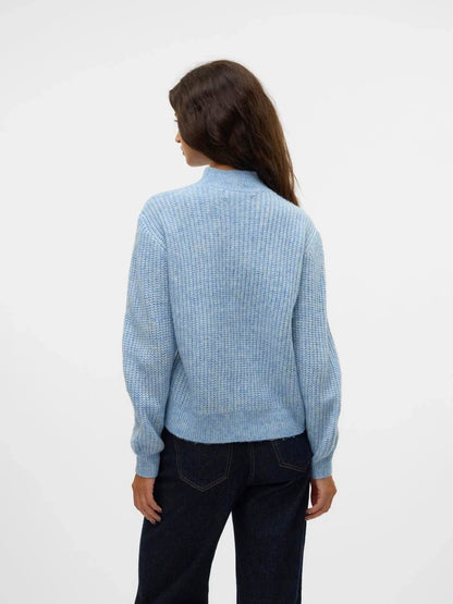 Blue High Neck Sweater