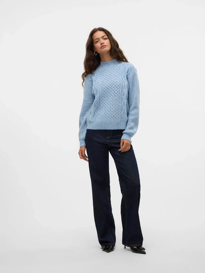 Blue High Neck Sweater