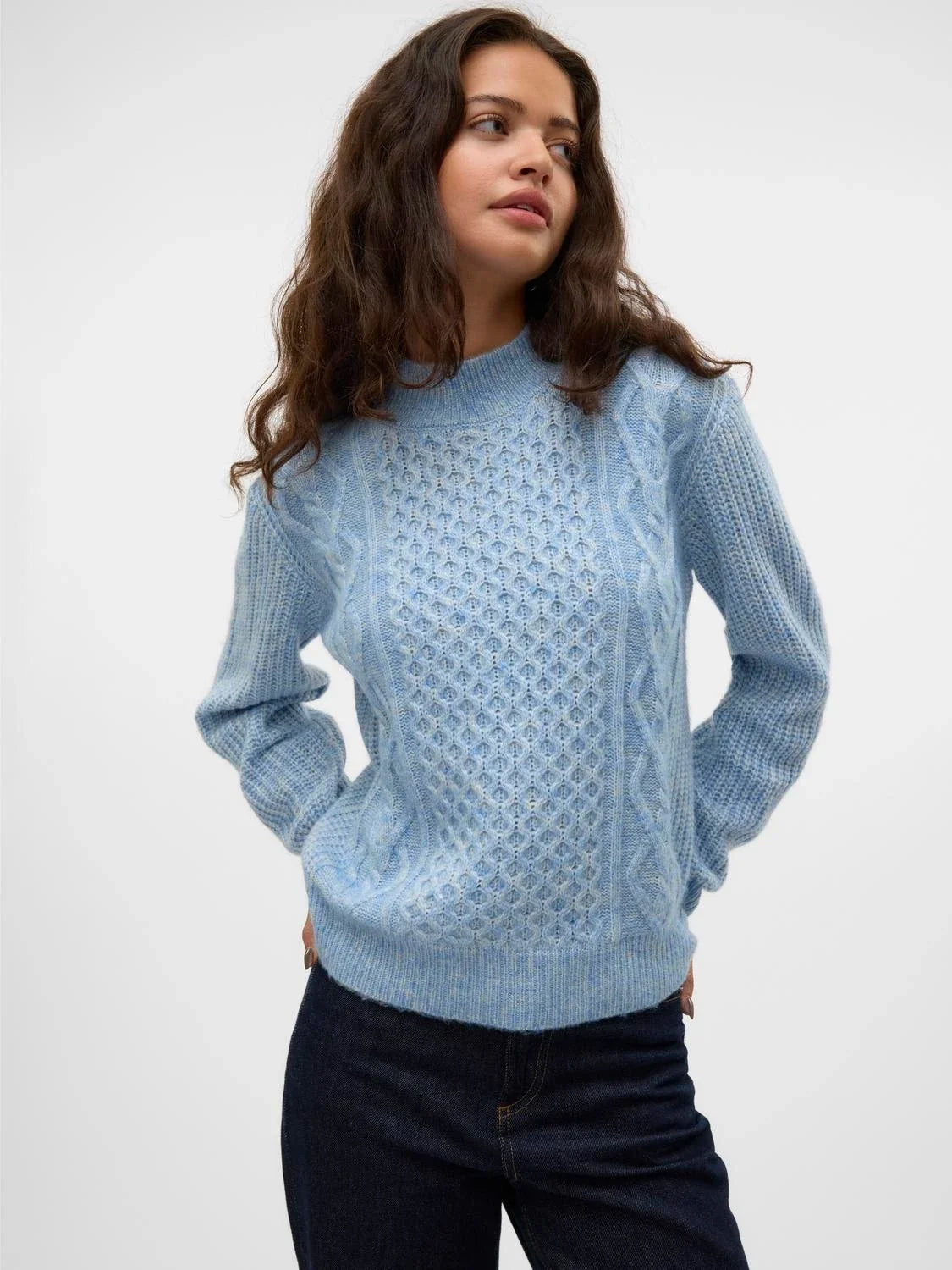 Blue High Neck Sweater