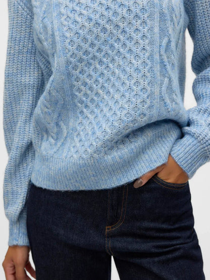Blue High Neck Sweater