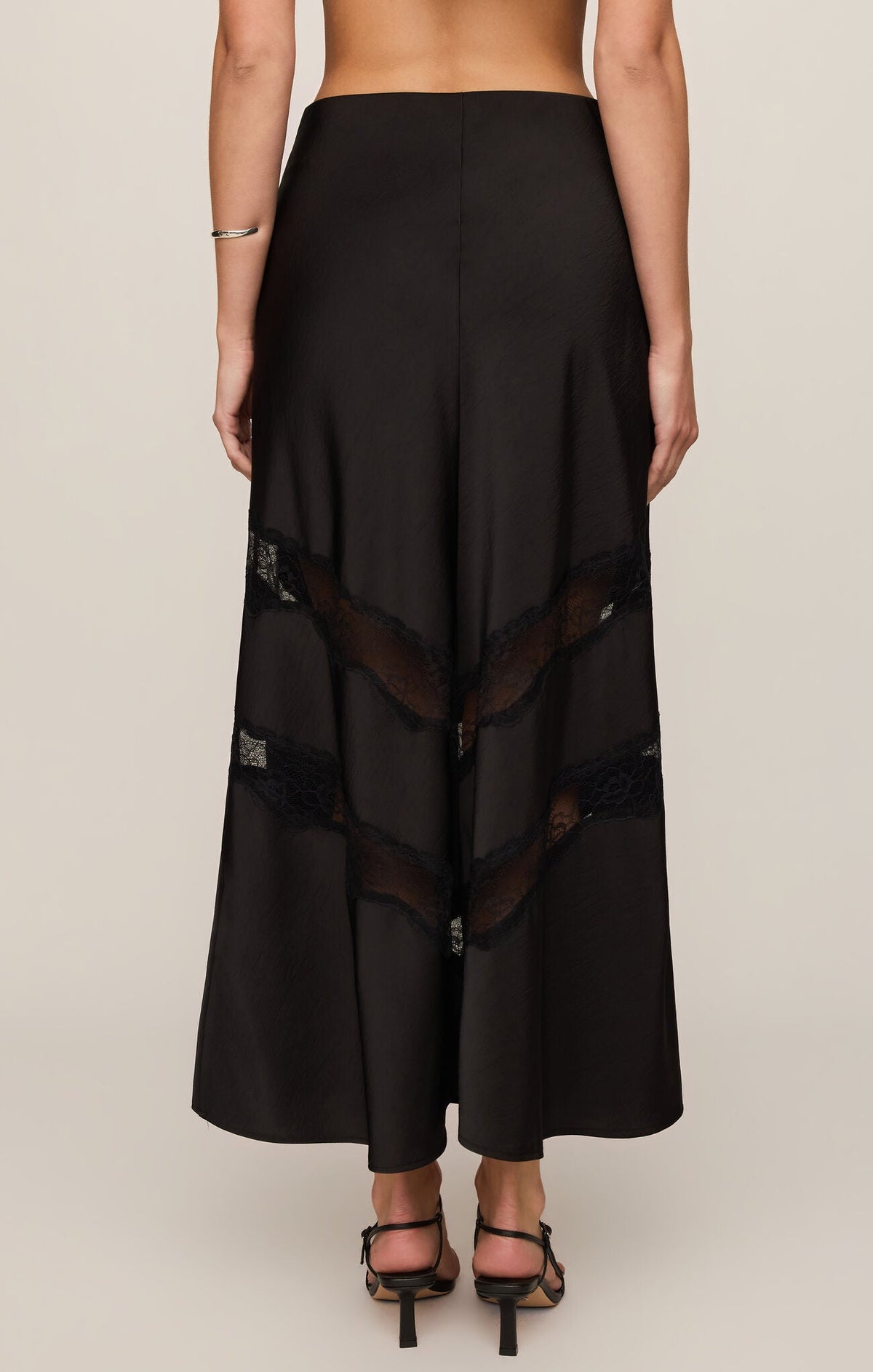 Kori Lace Inset Skirt - Black