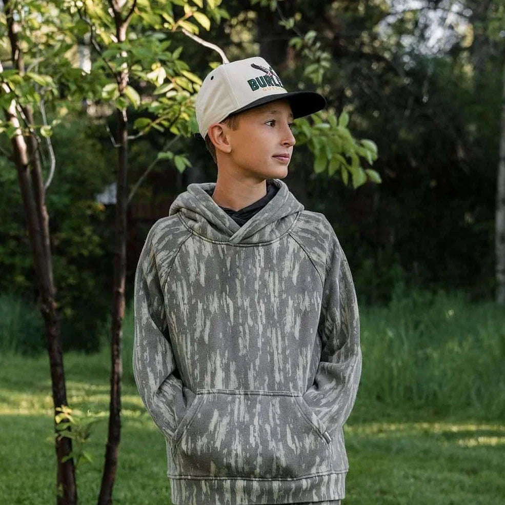 Burlebo: Youth Vintage Washed Hoodie- Midland Camo