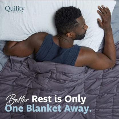 Quility 20 lb Queen Weighted Blanket, 60x80 Breathable Cotton Glass Bead Blanket for Adults
