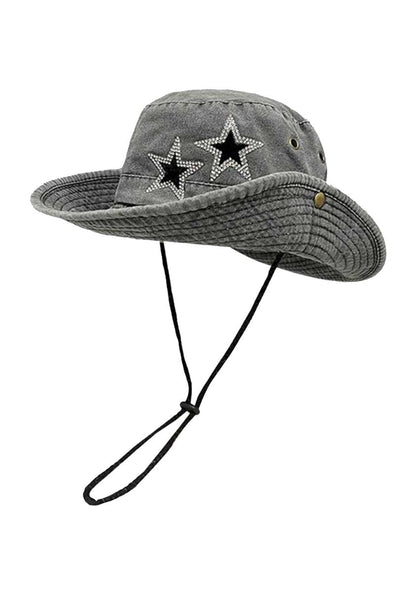 Western Cowboy Stars Vintage Denim Hat