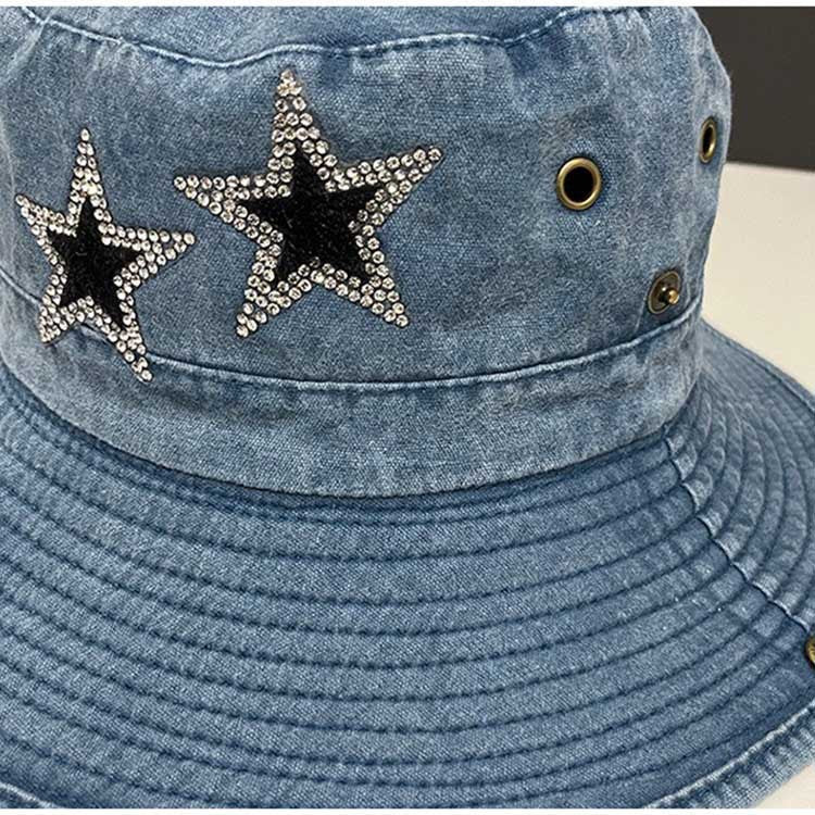 Western Cowboy Stars Vintage Denim Hat