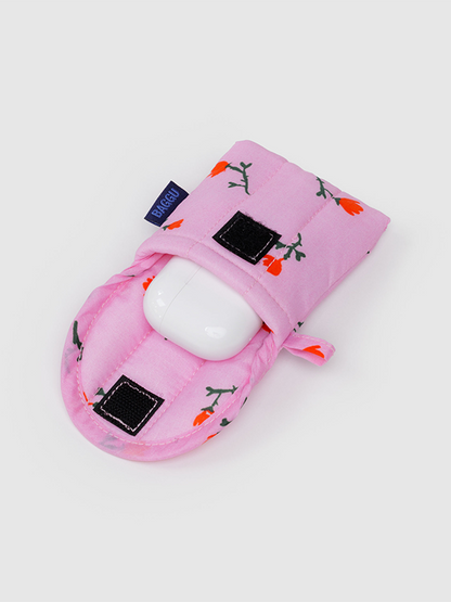 Puffy Earbuds Case: Painted Wildflower